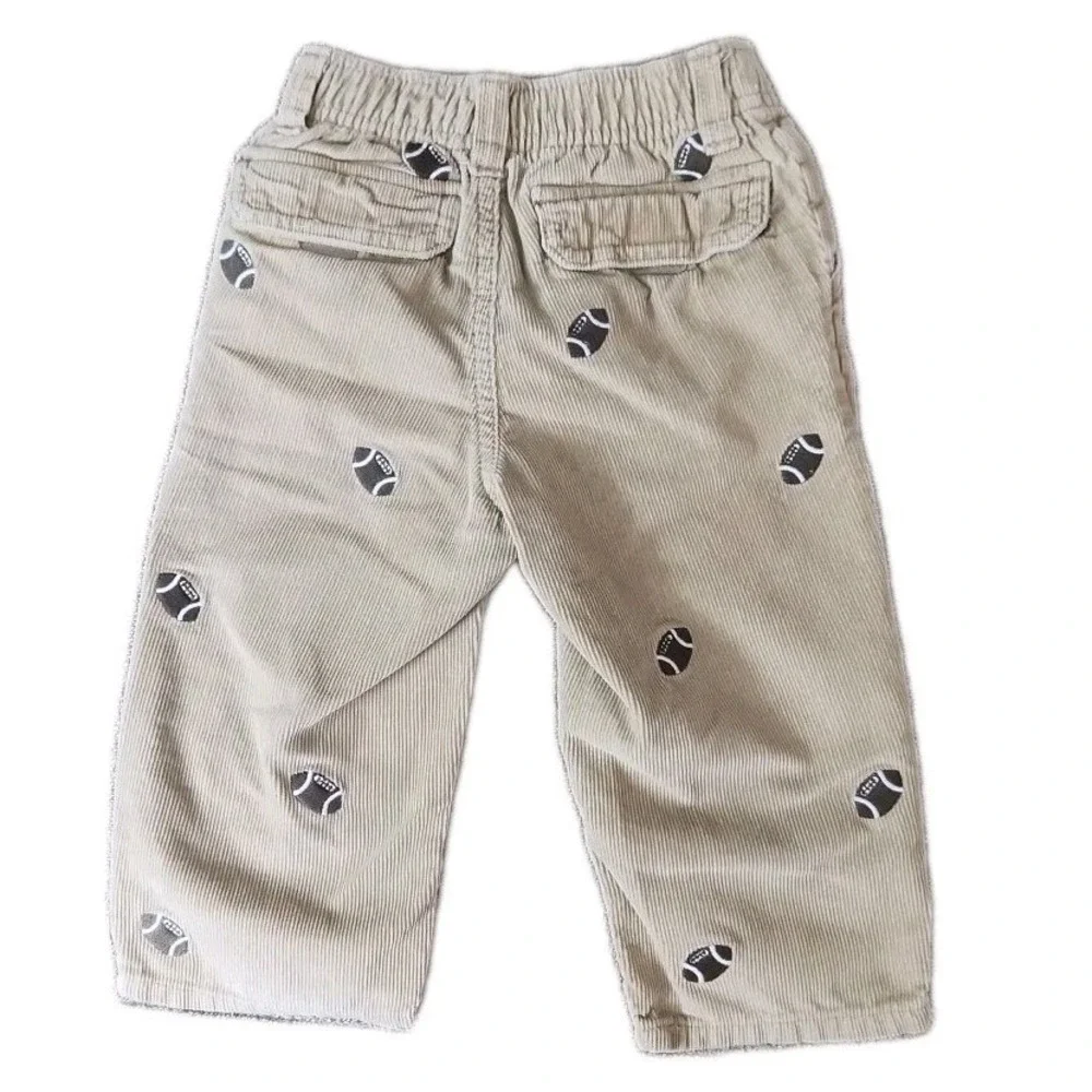 Gymboree 2013 Khaki Cordurory Embroidered Footbaall Pants Size 12-18 Mo...‎